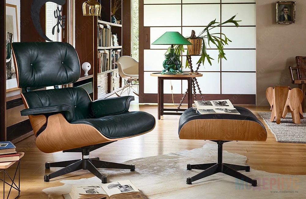 дизайнерское кресло Lounge and Ottoman модель от Charles & Ray Eames, фото 10