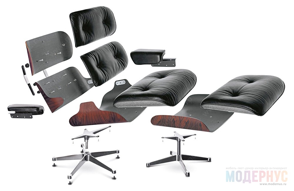дизайнерское кресло Lounge and Ottoman модель от Charles & Ray Eames, фото 4