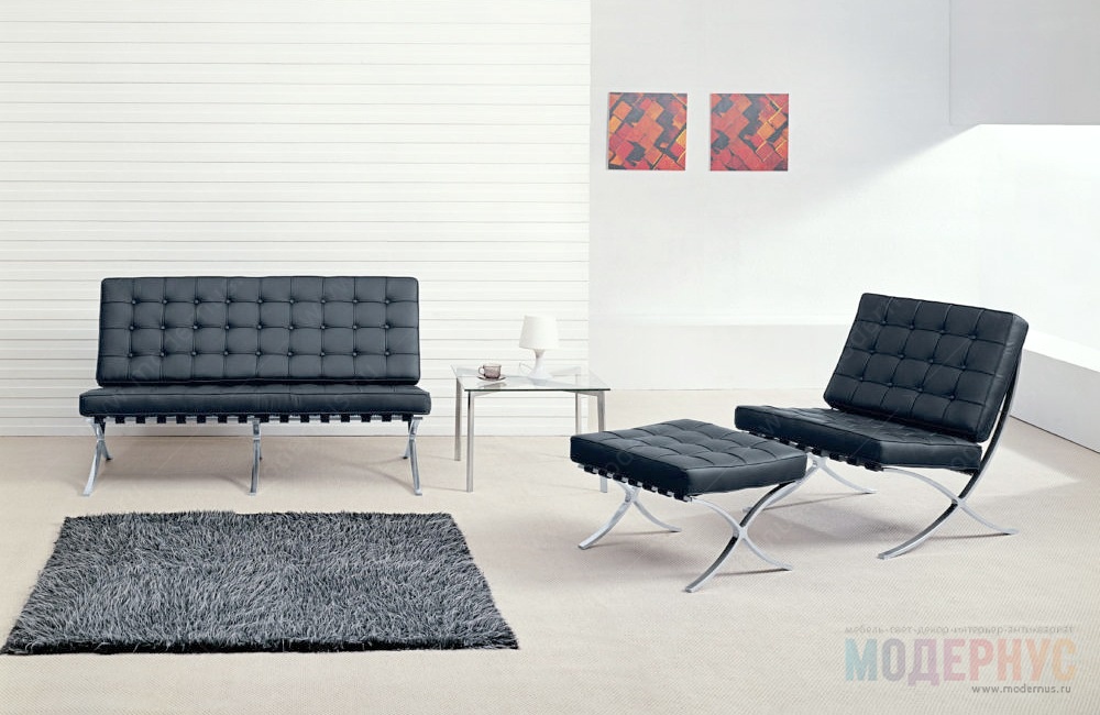 дизайнерский диван Barcelona модель от Ludwig Mies van der Rohe, фото 7