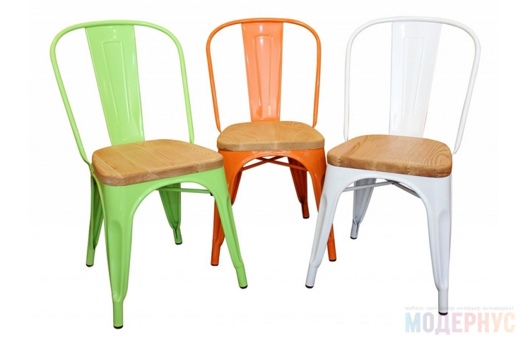 стул для кафе Tolix Wood дизайн Xavier Pauchard фото 5