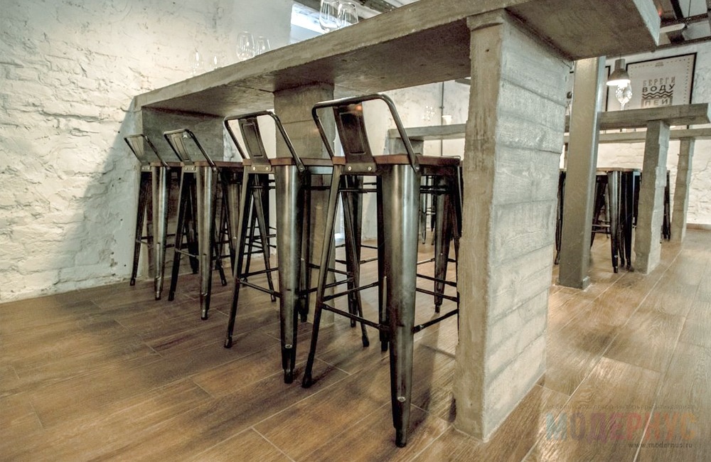 дизайнерский барный стул Tolix Bar Wood модель от Xavier Pauchard, фото 7