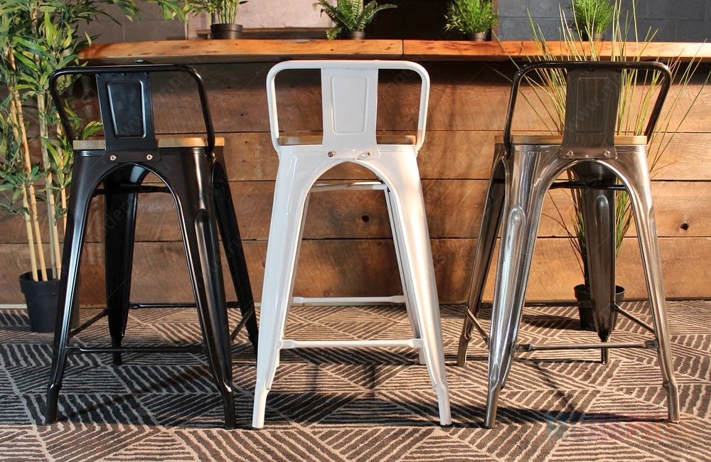 дизайнерский барный стул Tolix Bar Wood модель от Xavier Pauchard, фото 6