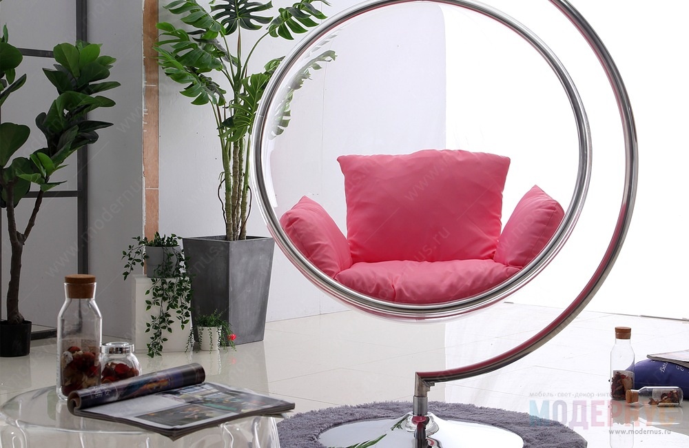 дизайнерское кресло Bubble Swivel Base модель от Eero Aarnio в интерьере, фото 5