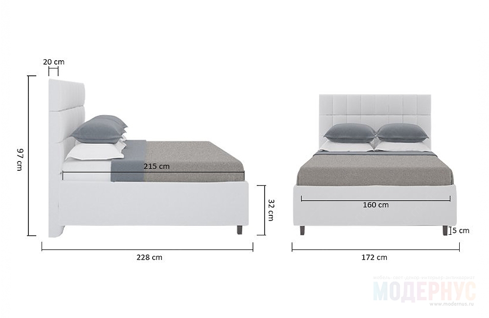дизайнерская кровать Wales модель от ETG-Home в интерьере, фото 4