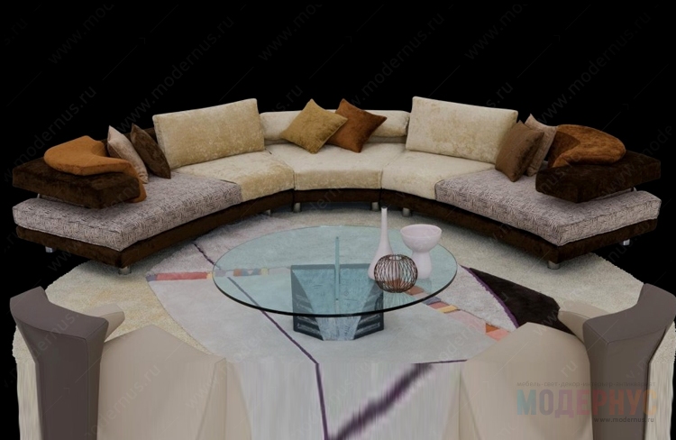 дизайнерский диван Rodi Semicircolare модель от Giorgio Saporiti в интерьере, фото 5