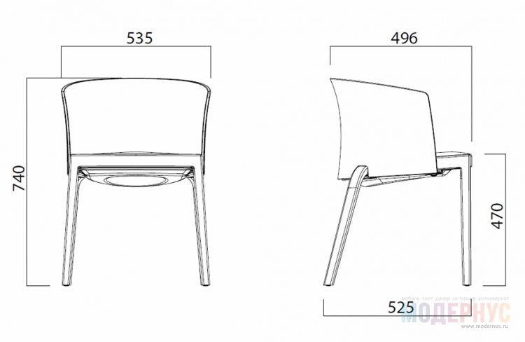дизайнерский стул Bi Full-Back модель от Marc Sadler, фото 5