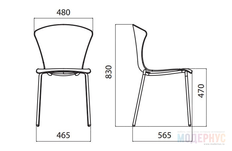 дизайнерский стул Glossy модель от Stefano Sandona, фото 5
