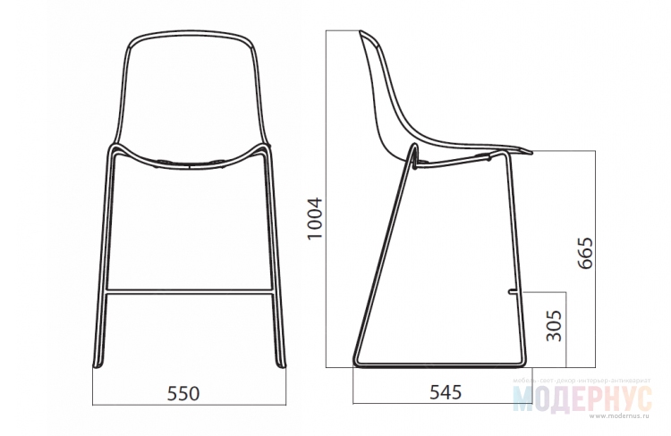 дизайнерский барный стул Pure Loop Binuance Stool модель от Claus Breinholt, фото 5