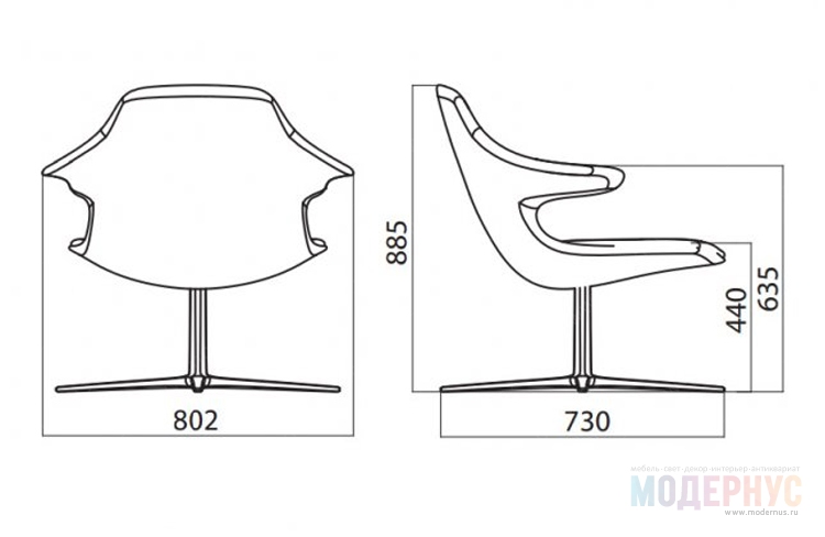 дизайнерское кресло Loop Lounge модель от Claus Breinholt, фото 5