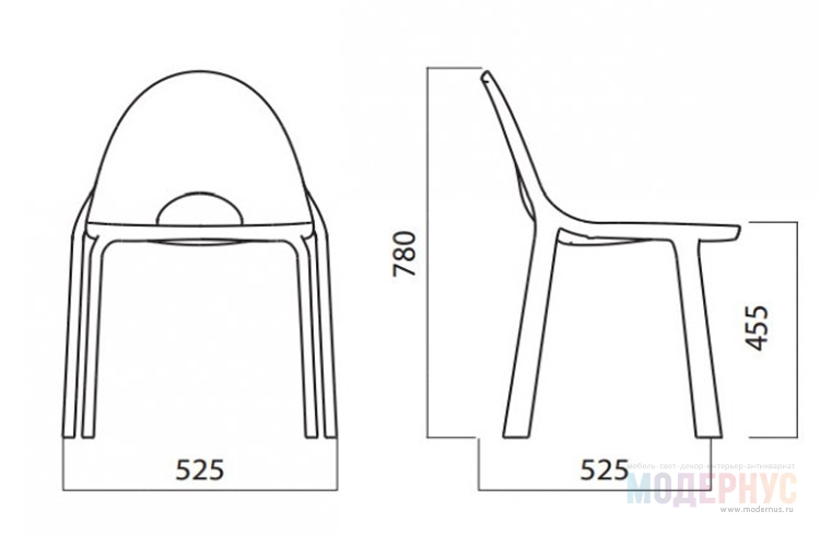 дизайнерский стул Drop модель от Radice & Orlandini, фото 5