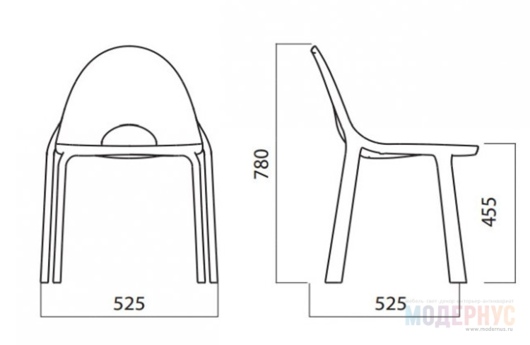 пластиковый стул Drop дизайн Radice & Orlandini фото 5