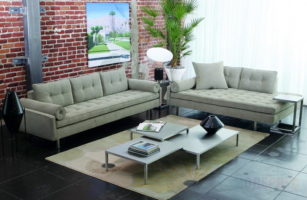 дизайнерский диван Chicago Sofa модель от Hans Wegner в интерьере, фото 5