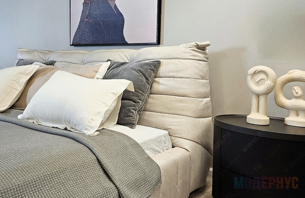 дизайнерская кровать Pillow Leather в Модернус в интерьере, фото 8