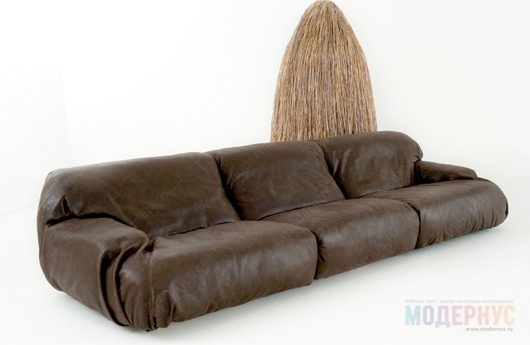 Реплика удобного дизайнерского дивана из итальянской кожи, фото 14