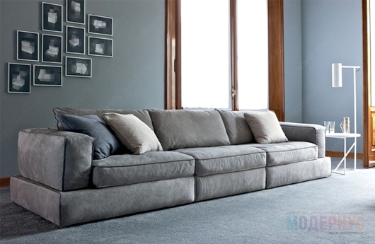 Реплика классического дизайнерского дивана обитого тканью, фото 17