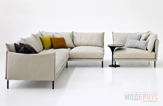 Реплика шикарного дизайнерского углового дивана обитого тканью, фото 27