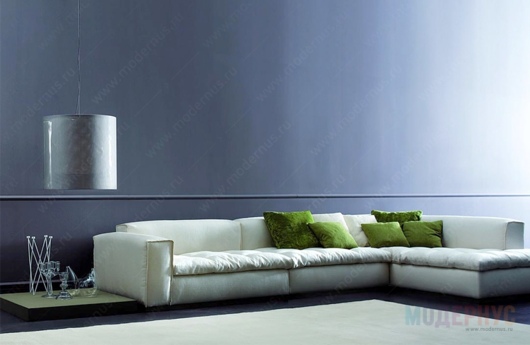 Реплика большого дизайнерского углового дивана обитого мягким текстилем, фото 28