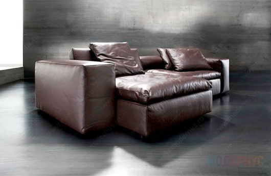 Реплика необычного дизайнерского дивана обитого натуральной кожей, фото 29