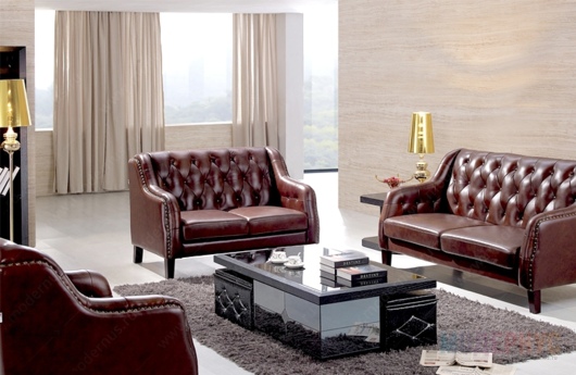 Реплики дизайнерских диванов в классическом стиле из натуральной кожи, фото 34