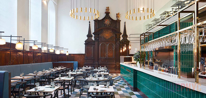 Дизайн интерьера ресторана Duddells London в Лондоне