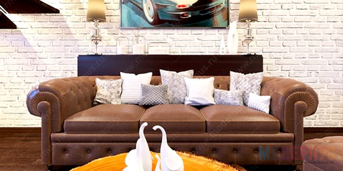 Современная мебель в шоколадных цветах в интерьере дома