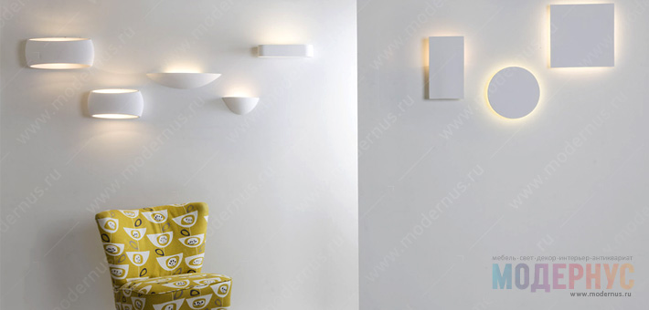 Настенные накладные светильники для внутреннего освещения в интерьере