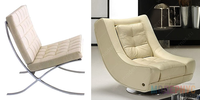 Дизайнерские кресла Barcelona и Geisha Nieri от магазина Модернус