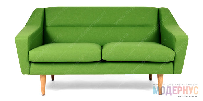 Винтажный дизайнерский диван зеленого цвета