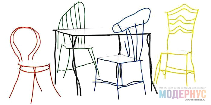 Дизайнерская мебель в виде кривых детских рисунков