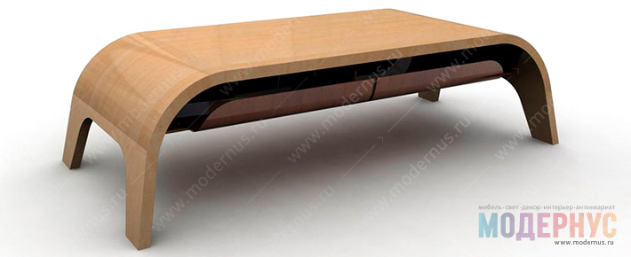 Изогнутый дизайнерский стол из массива дерева