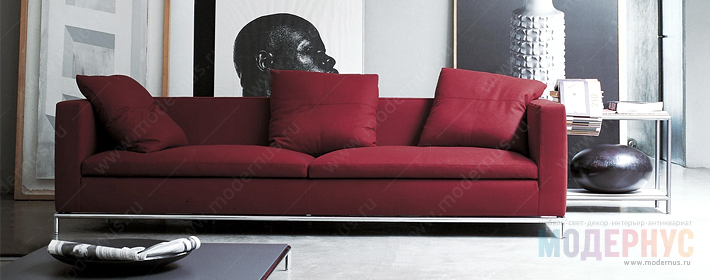Реплика замечательного дизайнерского дивана в замшевой итальянской коже